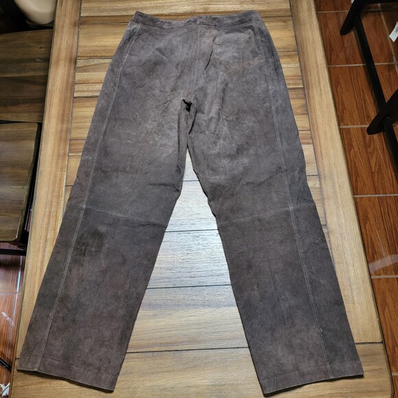 Chadwick's 100% Leather Pants Dark Brown - Size 14 - Picture 3 of 5